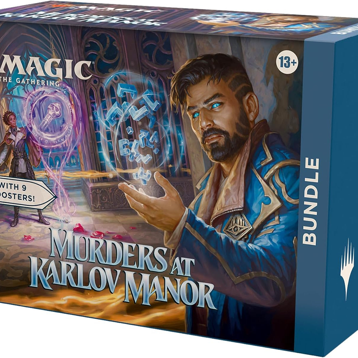 Magic: The Gathering Murders at Karlov Manor Bundle - 9 Play Boosters, 30 Land Cards + Exclusive Accessories (W2)